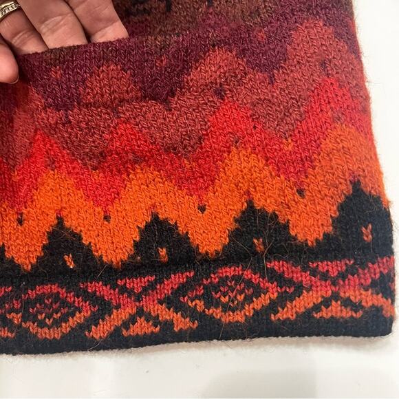 Alexis 100% Baby Alpaca |  Women’s Large Cardigan Sunset Colors | Andes Peru - Picture 4 of 9